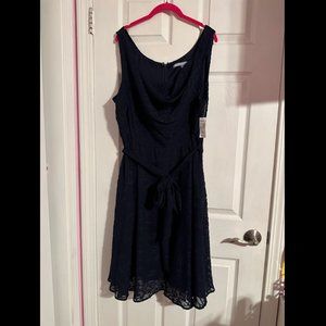 NWT Dress Barn Luxe by Carmen Marc Valvo Navy Blue Dress sz 18W